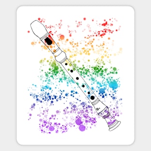 Recorder Rainbow Colours School Music Teacher Woodwind Musician Magnet